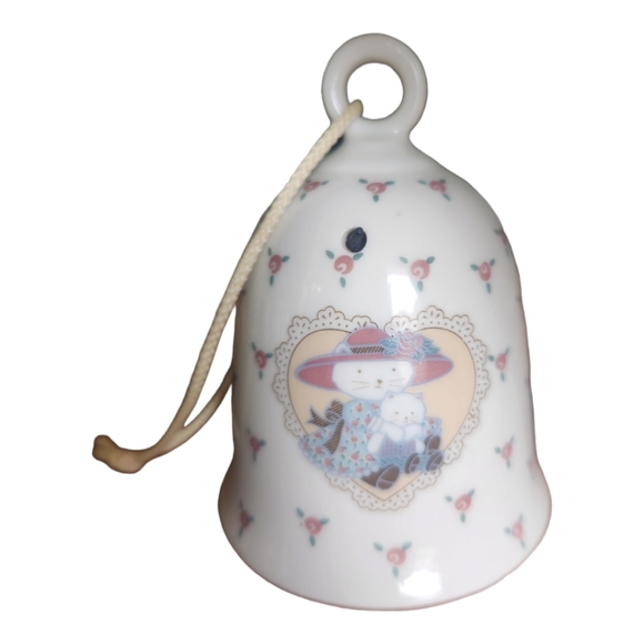 Vintage Cat Mother & Daughter Porcelian Scent Clock Ornament Figurine - Picture 3 of 6